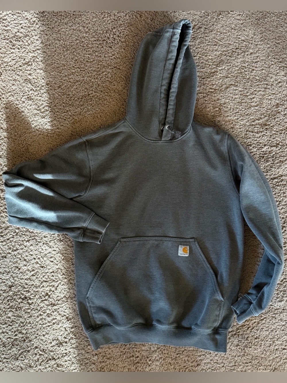 Carhartt Men's Hooded Pullover Sweatshirt in Gray, Size S